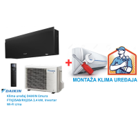 Klima uređaj DAIKIN Emura  FTXJ35AB/RXJ35A 3,4 kW, Inverter Wi-FI crna SA MONTAŽOM